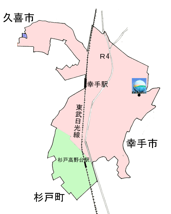 幸手都市ガス供給区域地図