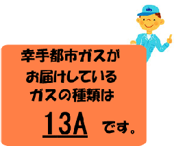 幸手都市ガスでお届けしている都市ガスは１３Ａという種類です